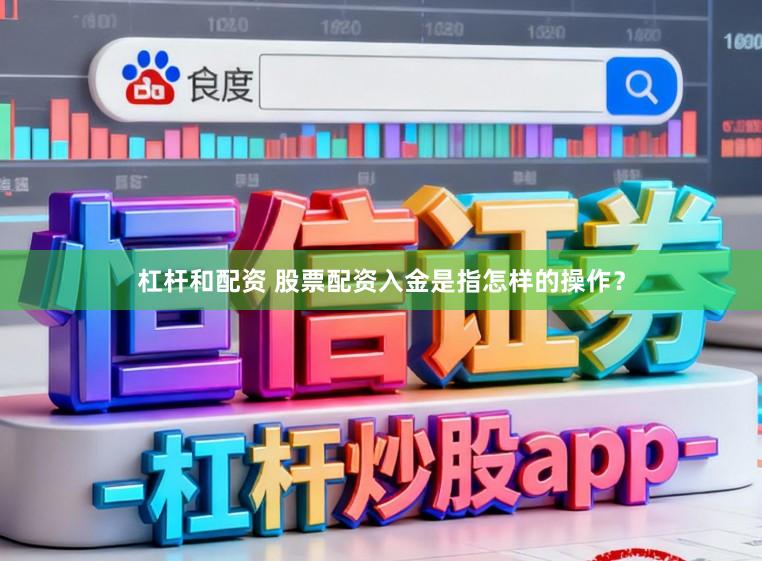 杠杆和配资 股票配资入金是指怎样的操作？